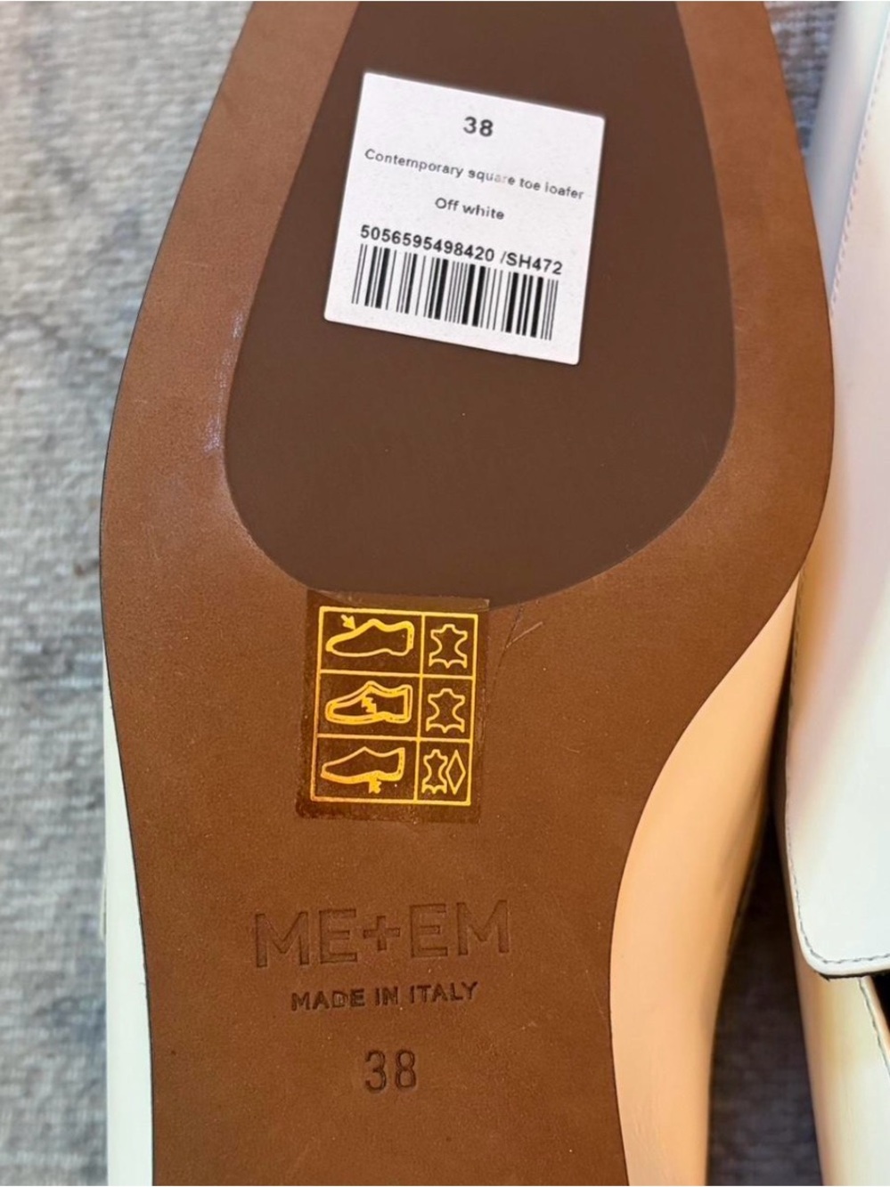 ME+EM Cream Leather Slip-On Loafers - Picture 5 of 5